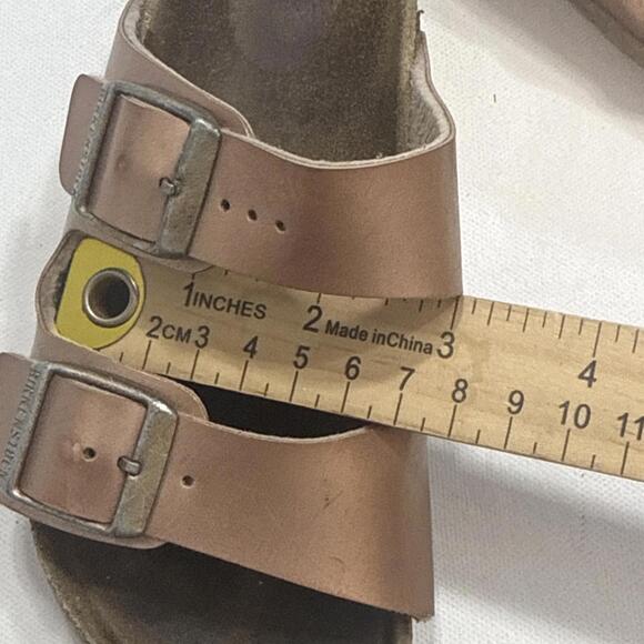 Birkenstock Arizona Kids Rose Gold Metallic Double Buckle Sandals Unsized - Picture 8 of 15